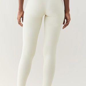 Year of ours - ribbed high high leggings in Bone - pristine condition